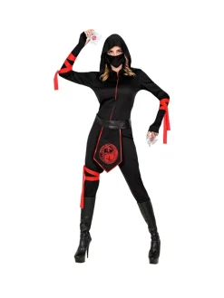 WIDMANN Déguisement Ninja Femme (combinaison à Capuche, Masque, Ceinture, Bandes Bras Et Jambe)