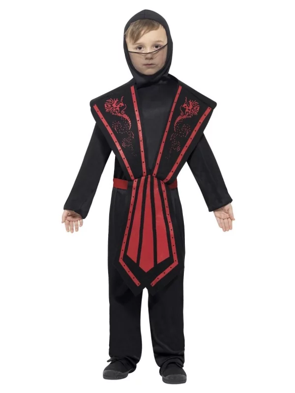 Smiffys Déguisement Ninja Garçon (combinaison Pantalon à Capuche, Veste, Ceinture Et Bandages) – Image 2