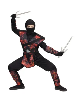 WIDMANN Déguisement Ninja Garçon Dragon En Flammes (combinaison Avec Armure, Masque)