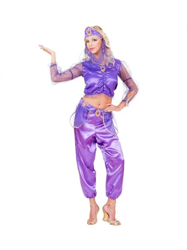 WIDMANN Déguisement Odalisque Violet (chemise, Pantalon, Ceinture, Coiffe Avec Voile)