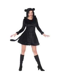 WIDMANN Déguisement Panthère Noire Femme Sexy (robe, Queue, Capuche)