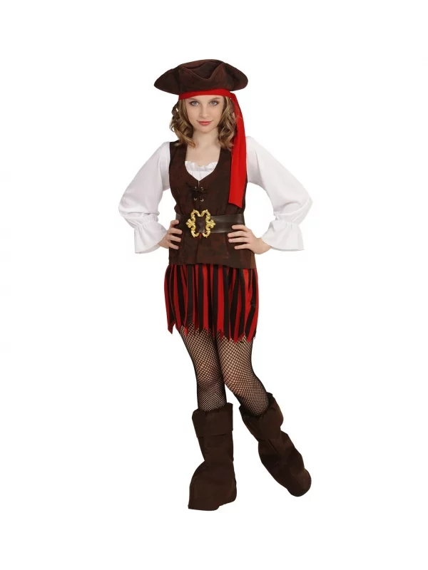 WIDMANN Déguisement Pirate De Caraïbes Fille (robe, Ceinture, Couvre-bottes, Bandeau, Chapeau) – Image 2