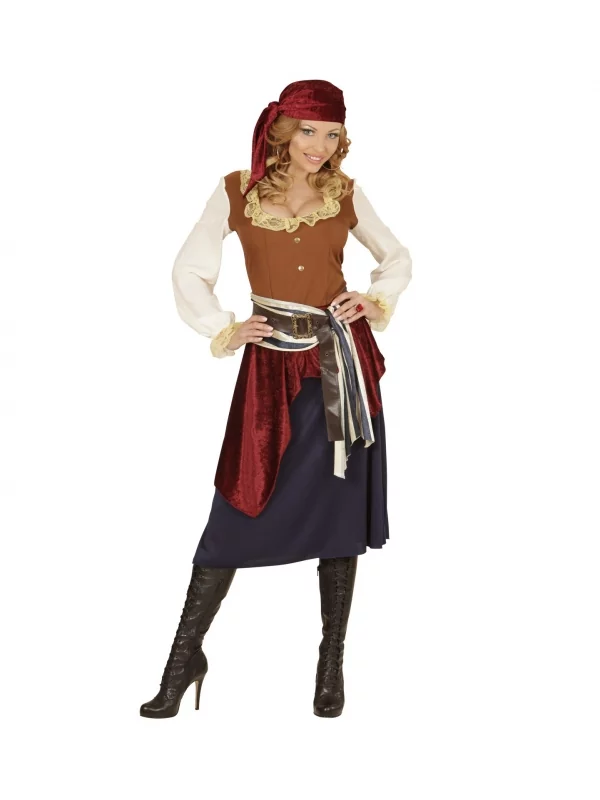 WIDMANN Déguisement Pirate Femme, Boucanière Des Caraïbes (robe, Bandeau, Ceinture, Bandana) – Image 2