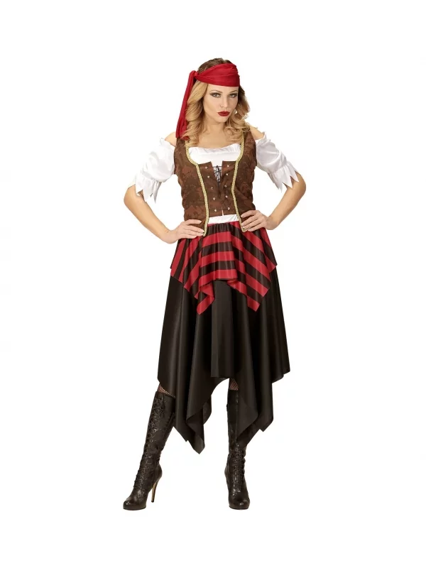 WIDMANN Déguisement Pirate Femme (robe Longue, Corset, Bandeau) – Image 2