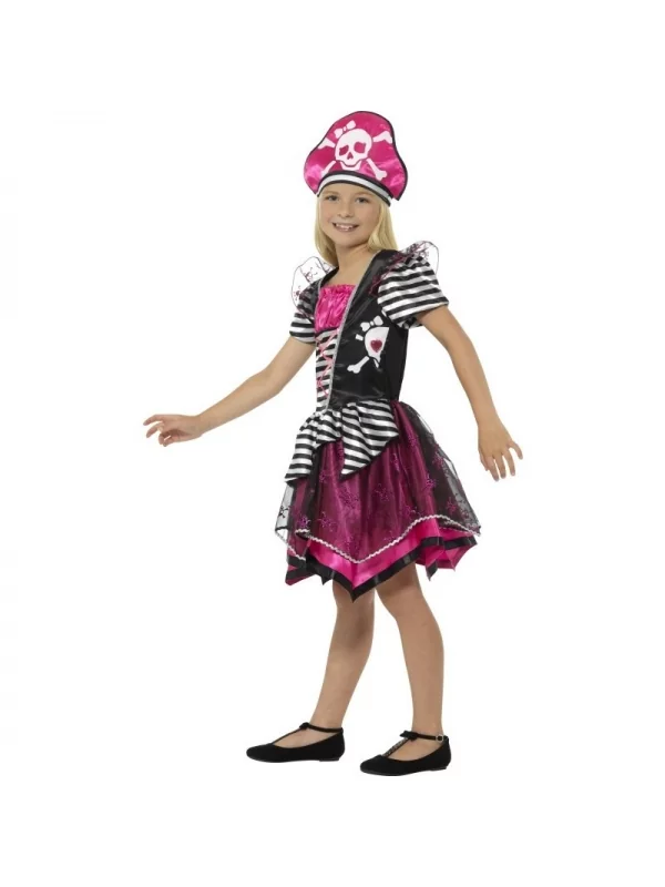 Smiffys Déguisement Pirate, Fille, Rose Et Noir (robe Et Coiffe) – Image 2