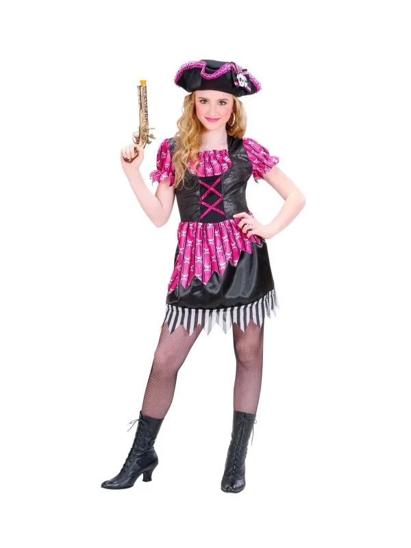 WIDMANN DĂ©guisement Pirate Fille Rose Et Noir (robe Et Tricorne) â Image 2