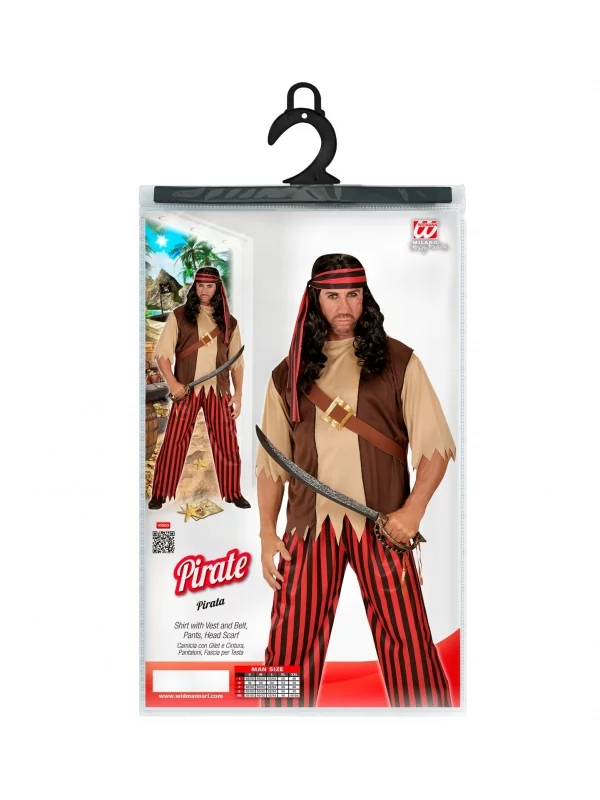 WIDMANN Déguisement Pirate Homme (chemise Avec Veston Et Ceinture, Pantalon, Bandeau) – Image 4