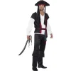 Smiffys Déguisement Pirate Homme Noir ( Haut, Pantalon, Ceinture Et Tricorne Avec Cheveux)