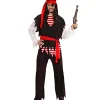 WIDMANN Déguisement Pirate Homme (tee-shirt Rayé Rouge Blanc, Veste, Pantalon, Ceinture, Bandeau)