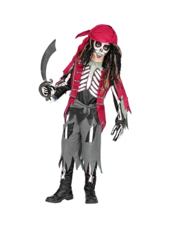 WIDMANN Déguisement Pirate Squelette Garçon (chemise Avec Veste Et Ceinture, Pantalon Et Bandana)