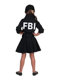 Déguisement PoliciÚre Du FBI Fille (robe, Ceinture Et Casquette)