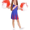 WIDMANN Déguisement Pom Pom Girl Enfant, Bleu Et Rouge (robe)