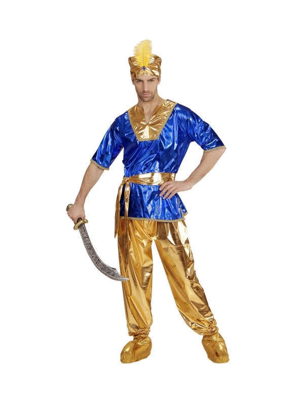 WIDMANN Déguisement Prince Arabe Homme Bleu Et Doré