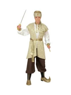 WIDMANN Déguisement Prince Perse Homme (chemise, Gilet Brocart, Pantalon, Ceinture, Couvre Chaussures, Turban)