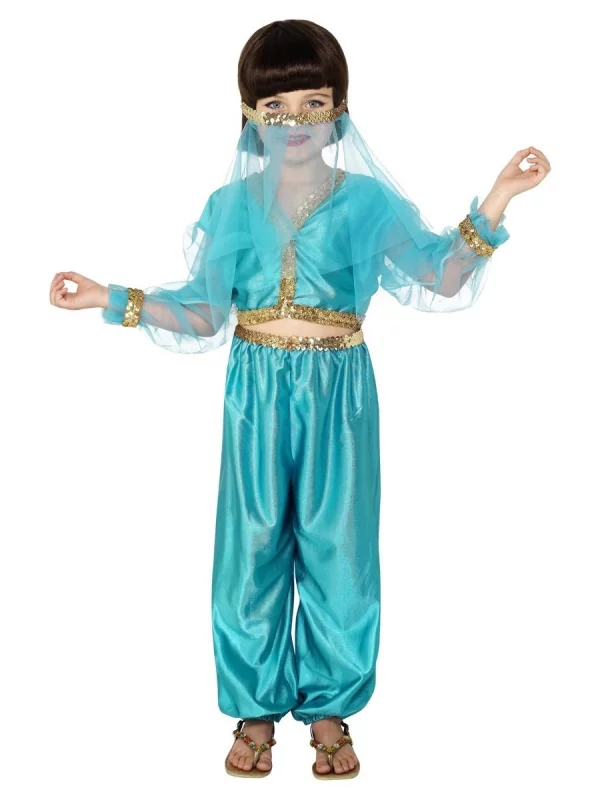 Smiffys Déguisement Princesse Arabe Fille (pantalon, Haut Et Voile Visage)