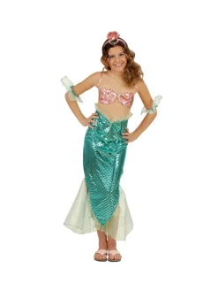 WIDMANN Déguisement Sirène Enfant Vert (robe, Bracelets, Serre-tête Avec Perles)