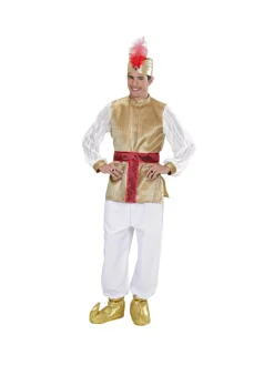 WIDMANN Déguisement Sultan Blanc Et Or, Homme (tunique, Ceinture, Turban)