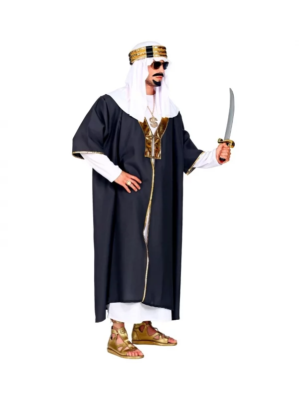 WIDMANN DĂ©guisement Sultan Homme Noir Et Blanc (robe Avec Manteau, Couvre-tete) â Image 2
