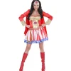 WIDMANN Déguisement Super Héros Femme (robe Avec Cape, Coiffe)