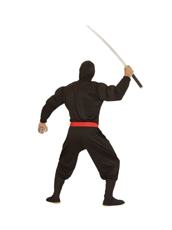 WIDMANN Déguisement Super Ninja Muscle Adulte (chemise à Capuche Musclée, Masque, Pantalon, Ceinture) – Image 3