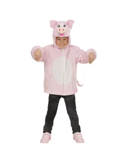 WIDMANN Déguisement Veste Peluche à Capuche Avec Tête Du Petit Cochon Rose