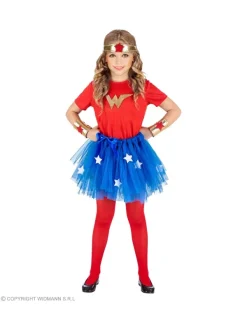 WIDMANN Déguisement Wonder Girl Fillette - 3/4 Ans (maillot, Tutu, Bandeau Et Bracelets)