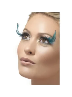 Smiffys Faux-cils Plumes Noir Et Vert