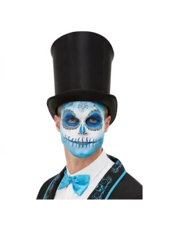 Smiffys Kit Maquillage Jour Des Morts Bleu Adulte (maquillage, Transferts, Crayons, éponge, Applicateur)