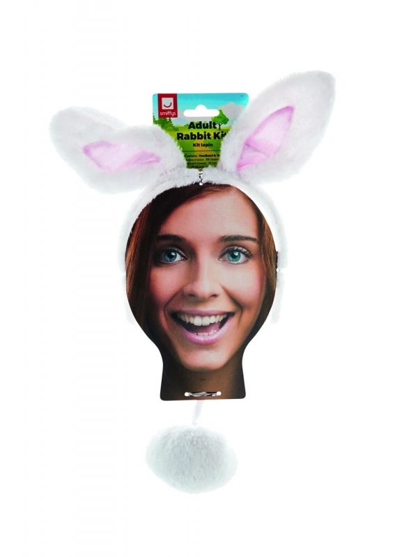 Smiffys Kit Lapin Blanc (serre-tĂȘte Oreilles Et Queue) â Image 2