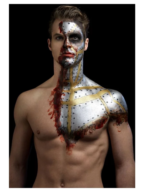 Smiffys Kit Latex Métallique Or Et Argent (1 X29,57 Ml, Maquillage Or Et Argent, 2 éponges) – Image 6