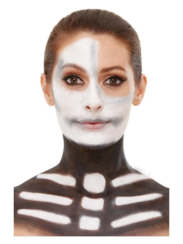 Smiffys Kit Maquillage Squelette, Aqua, Noir Et Blanc (Maquillage, Crayon, Sang Et éponge) – Image 4