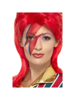 Smiffys Kit Maquillage Superstar De L'Espace Années 70 (maquillage Multicolore, Pochoir, Clair, Applicateur)