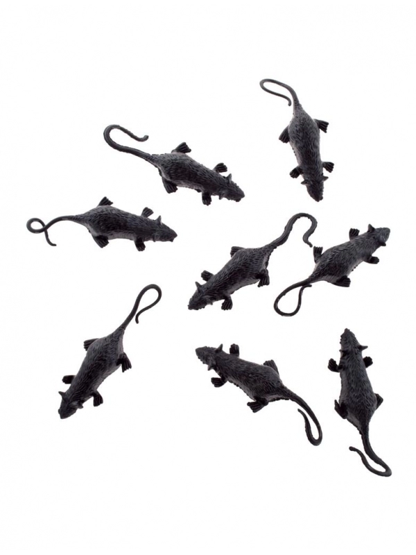 ESPA - Funny Fashion Lot De 8 Souris Noires En Plastique