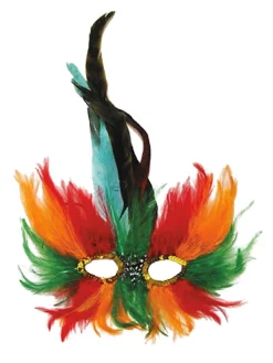 Loup à Plumes Multicolore Pour Le Carnaval