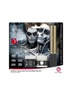 Smiffys Maquillage Squelette (pot Noir Et Blanc, 29.57 Ml Et éponges)