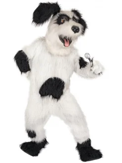 ESPA - Funny Fashion Mascotte Chien Blanc Et Noir Adulte Avec Accessoires