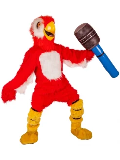 ESPA - Funny Fashion Mascotte Perroquet Vert Ou Rouge Adulte Avec Accessoires