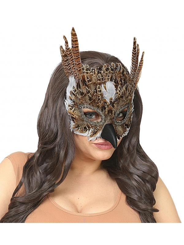 WIDMANN Masque De Hibou En Plumes Pour Adulte â Image 3