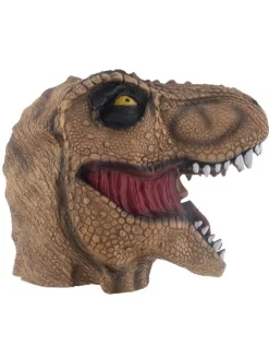 Masque Intégral De Dinosaure Marron En Latex