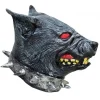 Masque Intégral De Loup Avec Collier En Latex