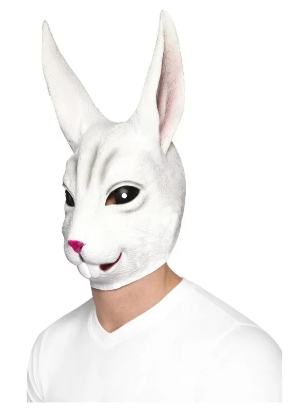 Smiffys Masque Intégral Lapin, Blanc (Latex - Adulte)
