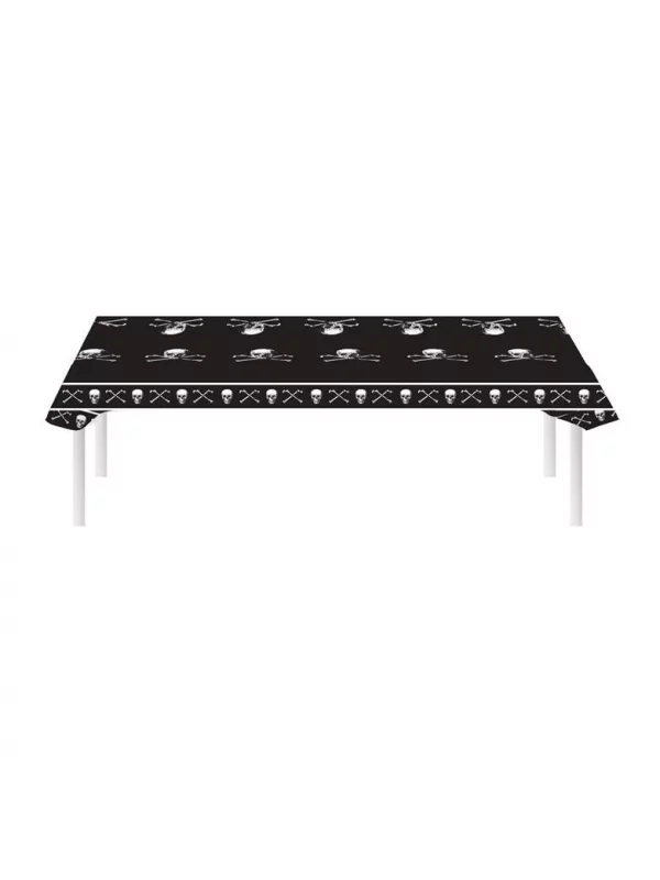 ESPA - Funny Fashion Nappe En Plastique Pirate, Noir Et Blanc (270x136cm) â Image 2