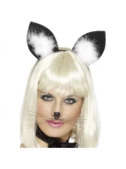 Smiffys Oreilles De Chat Noires Et Blanches