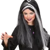WIDMANN Perruque De Sorcière Enfant Noire Avec Mèches Blanches