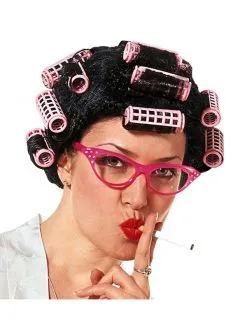 WIDMANN Perruque Femme Au Foyer Avec Bigoudis