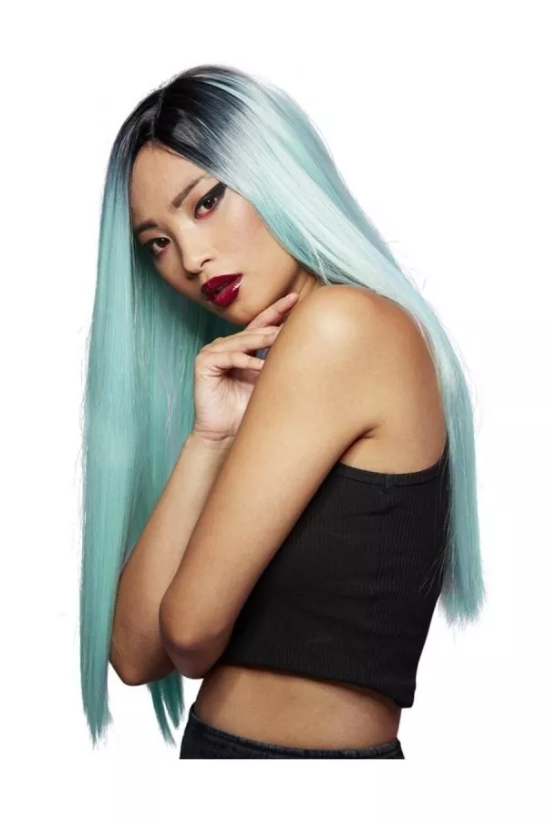 Smiffys Perruque Femme Manic Panic, Cheveux Longs (Bleu Clair) – Image 2