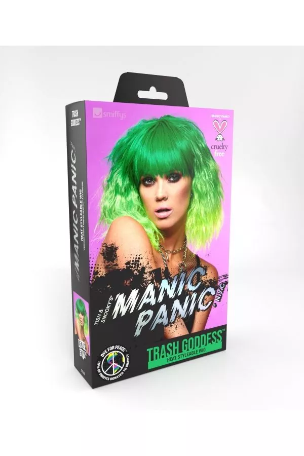 Smiffys Perruque Femme Manic Panic (Dégradé De Vert) – Image 5