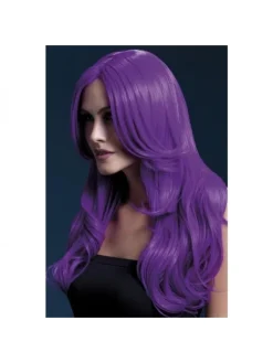 Smiffys Perruque Fever Khloe Sexy 66 Cm, Violet Fluo