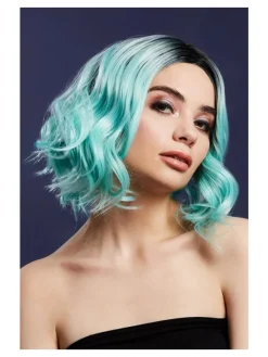 Smiffys Perruque Fever Kourtney, Bicolore, Menthe Poivrée, 30cm