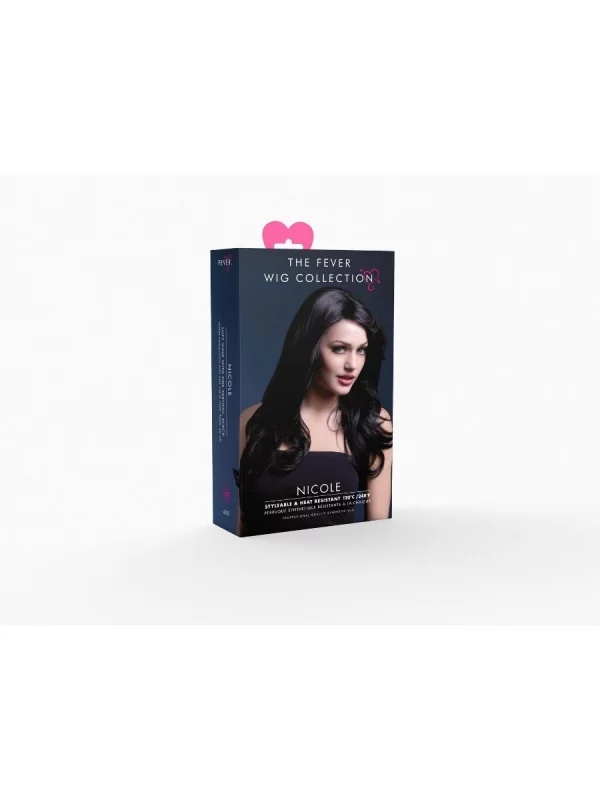 Smiffys Perruque Fever Nicole, Cheveux Longs, Noire – Image 2